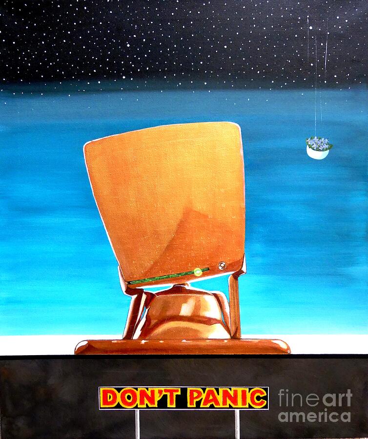 Science Fiction Painting - Dont Panic by John Lyes