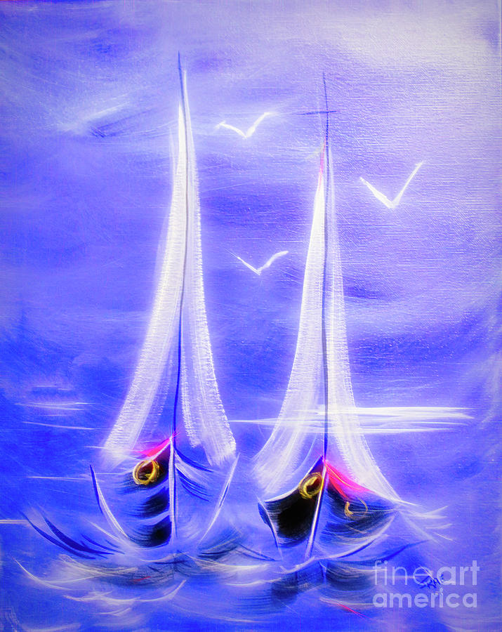 Abstract Painting - Dont Rock The Boat Baby by Janice Pariza