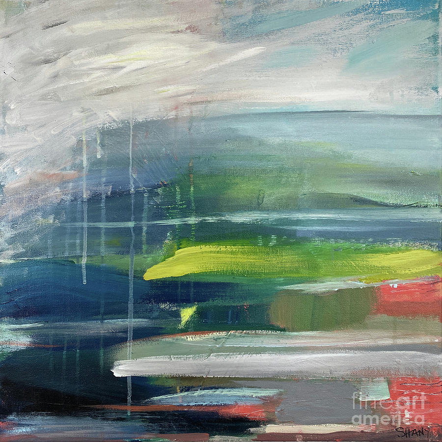 Dont Stop Believing - Abstract Ocean Landscape Painting Painting by Shany Porras Art