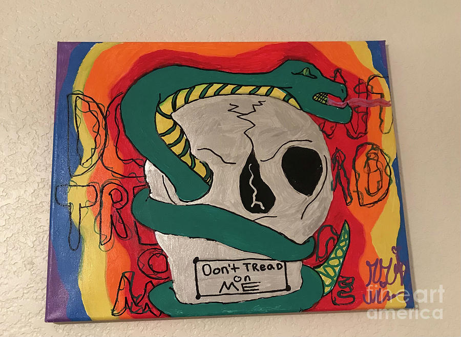 Snake Painting - Dont tread on me by Victoria DeStefano
