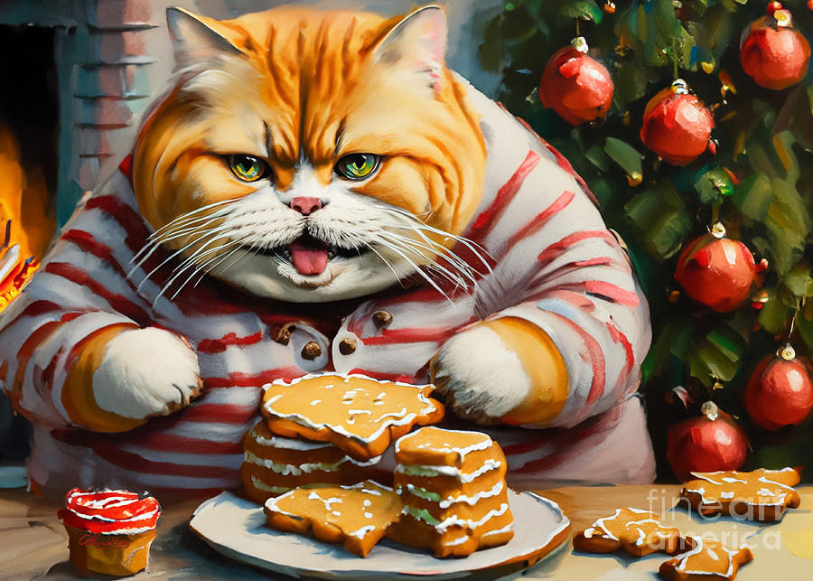 Dont Wait For Santa. I Ate Him First Mixed Media by Olga Hamilton
