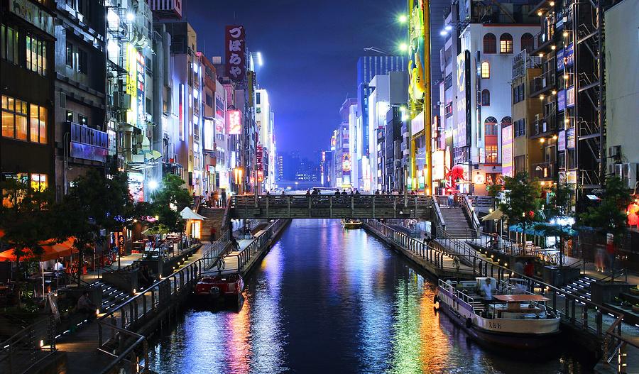 Dontonbori river in Osaka Photograph by Laurent Ibanez - Fine Art America