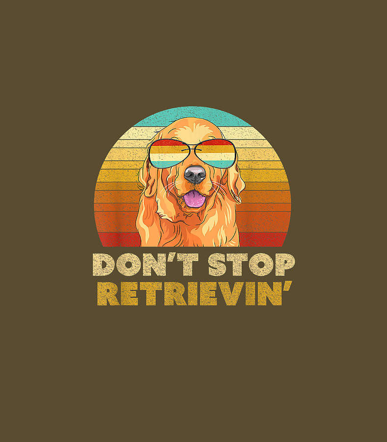 Donttop Retrieving Retro Golden Retriever Digital Art by Coen Maddison ...