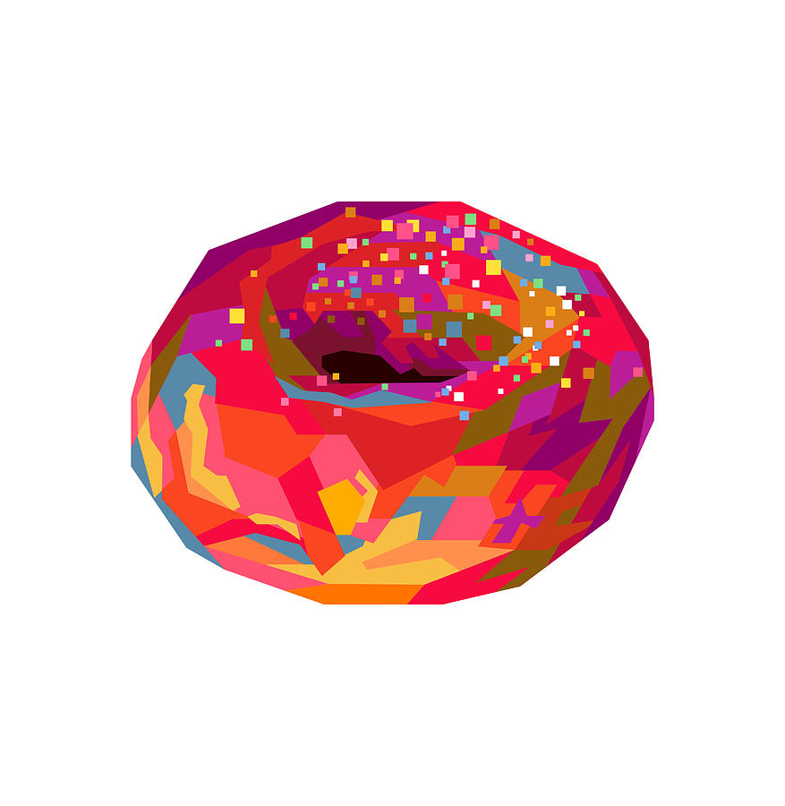 Wpap Digital Art - Donut Wpap Pop Art Transparant background by Ahmad Nusyirwan