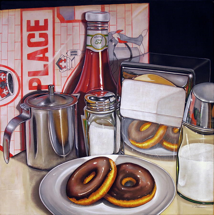 Donuts and Diner Painting by Vic Vicini - Fine Art America