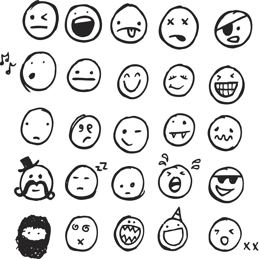 Doodle emotions Drawing by Mattjeacock