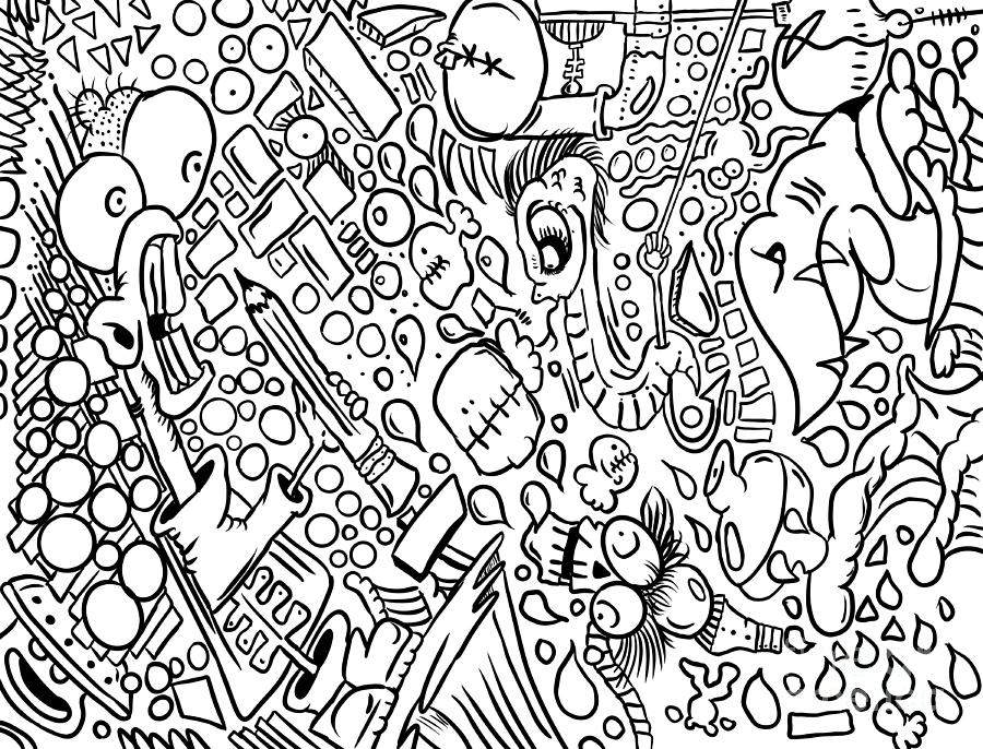 Doodle man Digital Art by Jack Norton