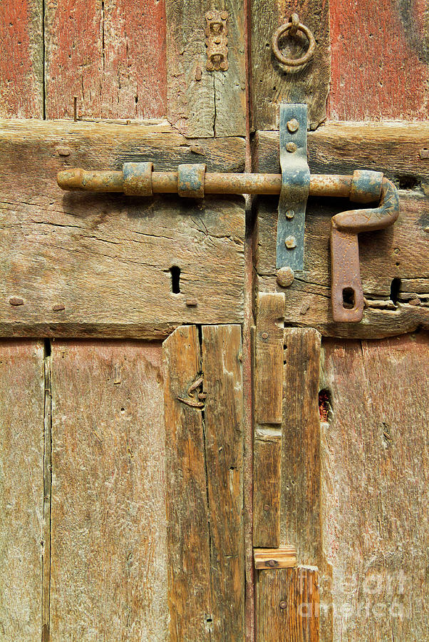Door bolt detail, Tuscany, Italy Photograph by Neale And Judith Clark