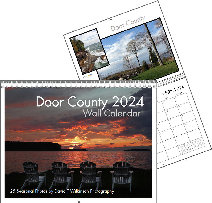 Door County 2024 Wall Calendar Photograph by David T Wilkinson Fine