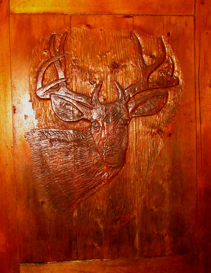 Door Deer Sculpture by Danny Lowe