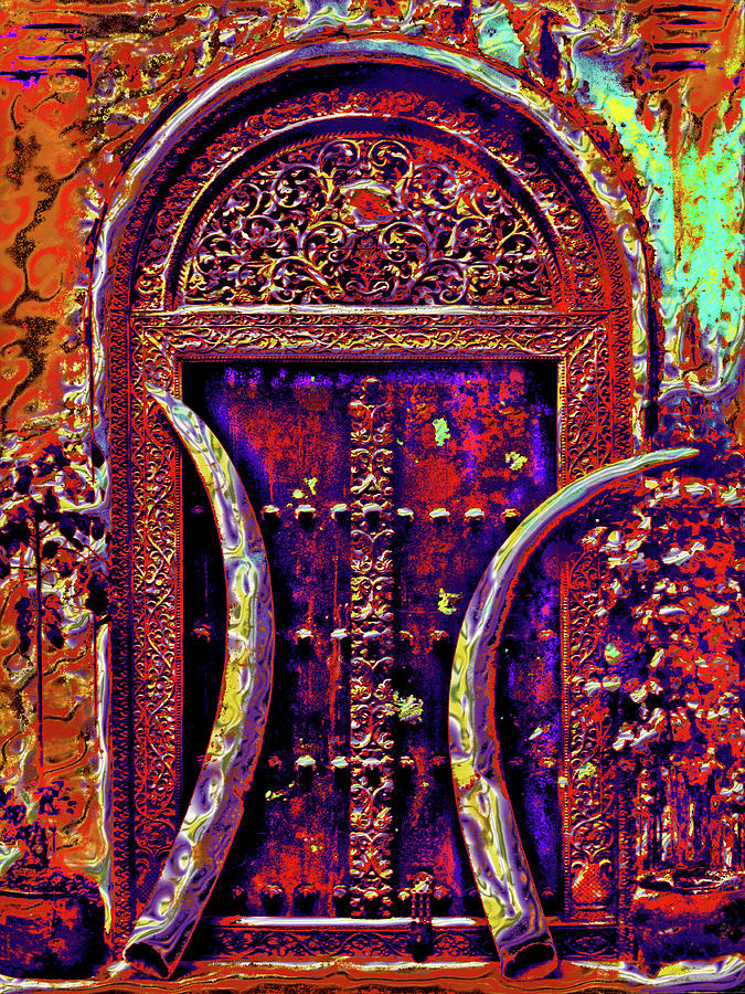 Door. Elephant Tusks. Stone Town. Digital Art