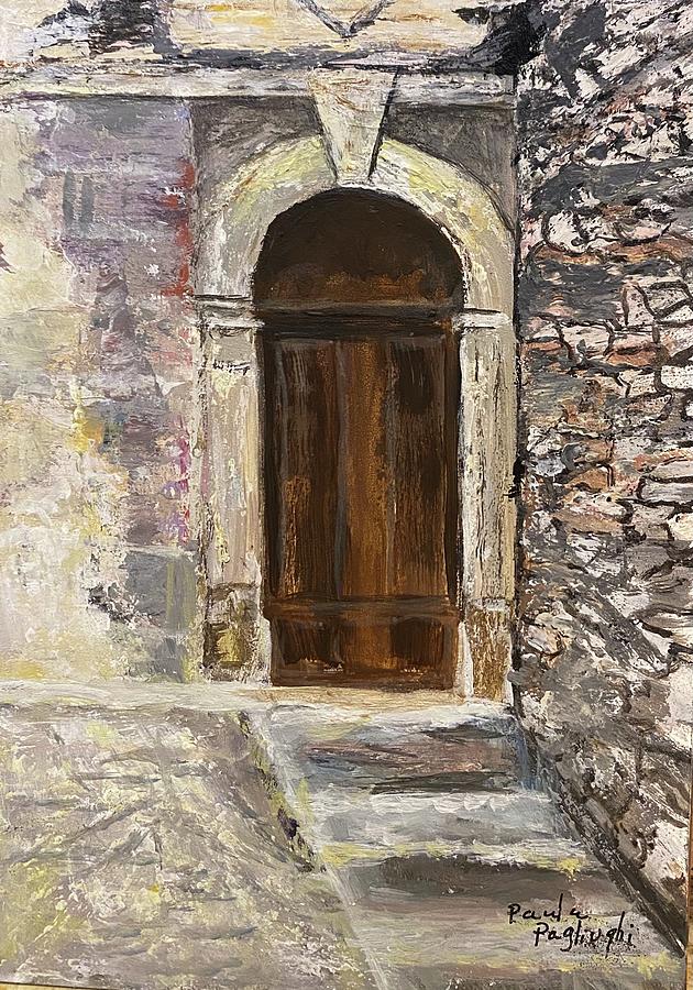 Door in Italy Painting by Paula Pagliughi