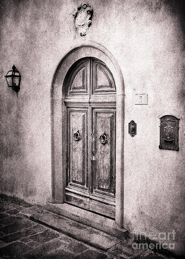 Door Number 3 Black and White  Photograph by Ramona Matei
