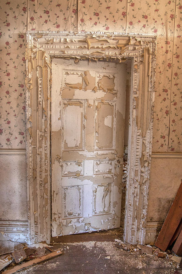 Door of Haunted House Photograph by David Letts