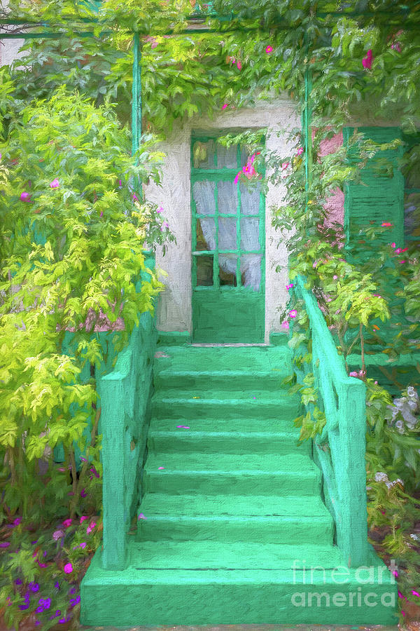 Door To Claude Monets Home, Giverny, Painterly Photograph by Liesl Walsh