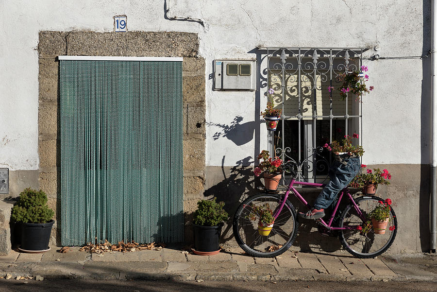 Door, window and bicycle in San Felices de los Gallegos Photograph by RicardMN Photography