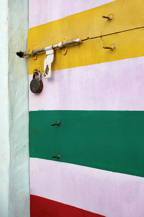 Door with Colorful Stripes Photograph by Prakash Ghai