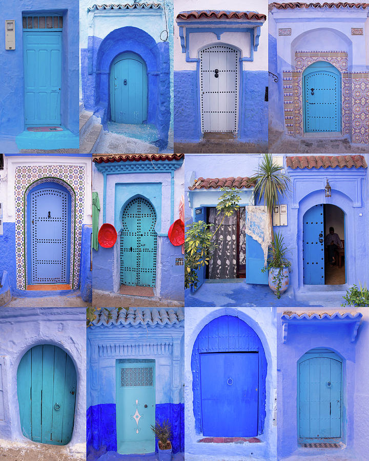 Chefchaouen Photograph - Doors of Chefchaouen, Morocco by Michael Chiabaudo