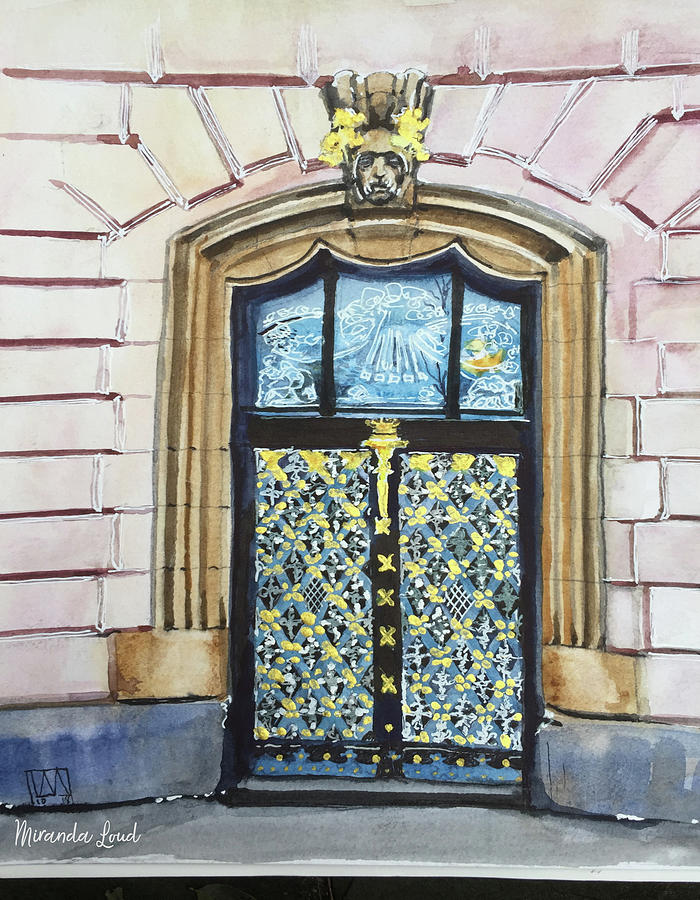 Doors of Prague #5 Painting by Miranda Loud