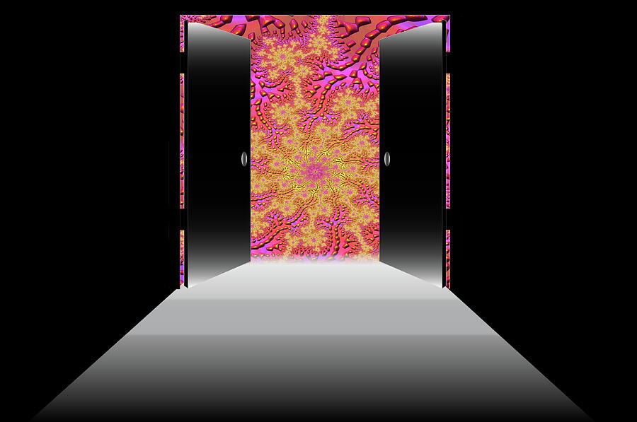Doors to the Fractal Dimension No.1  Mixed Media by Shelli Fitzpatrick