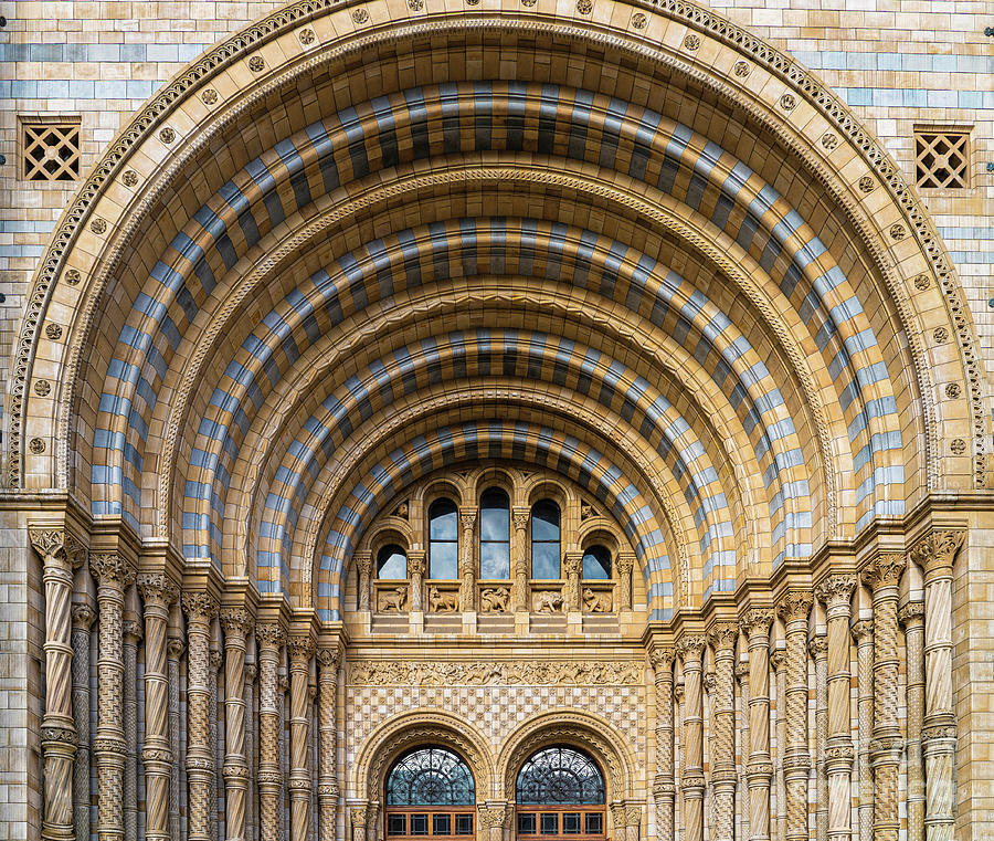 Doorway Arch Architectural Details The Natural History Museum in London England Photograph by Wayne Moran