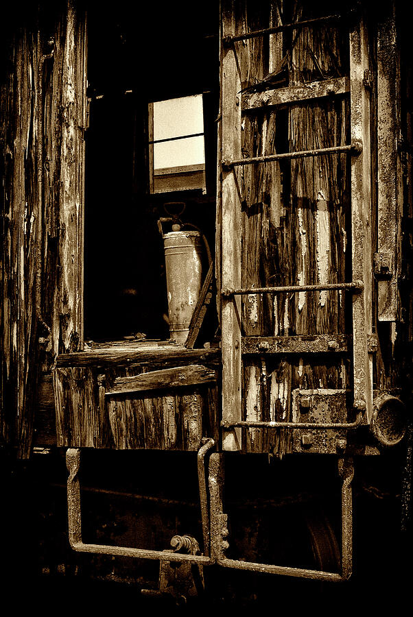 Doorway into old railroad snow plow Photograph by Paul W Faust - Impressions of Light