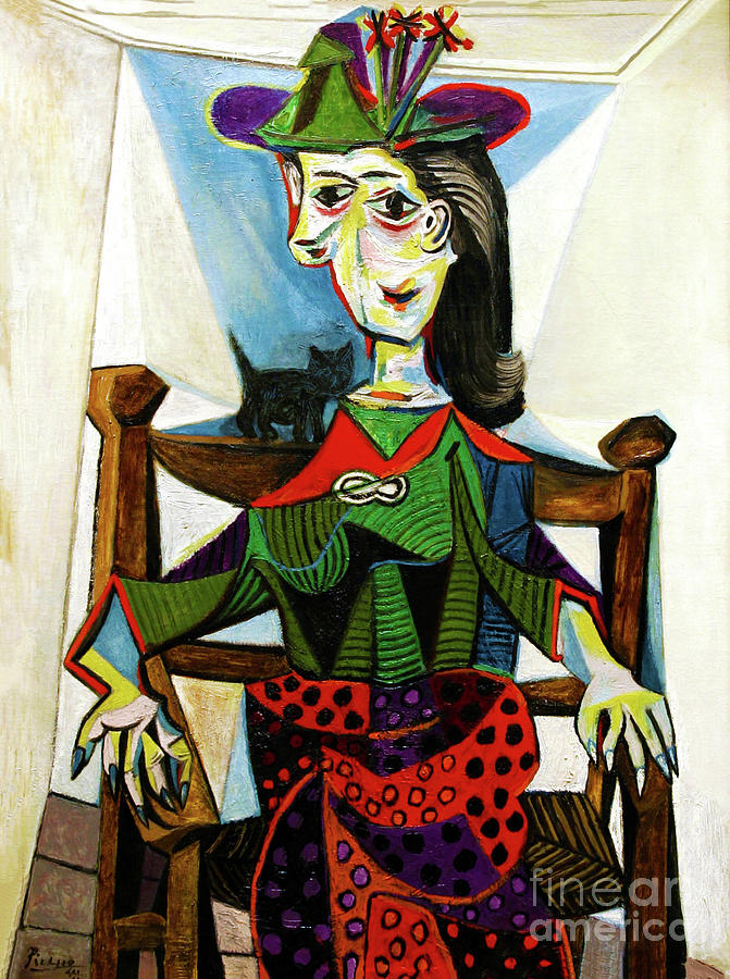 Famous Paintings Painting - Dora Maar Au Chat by Pablo Picasso