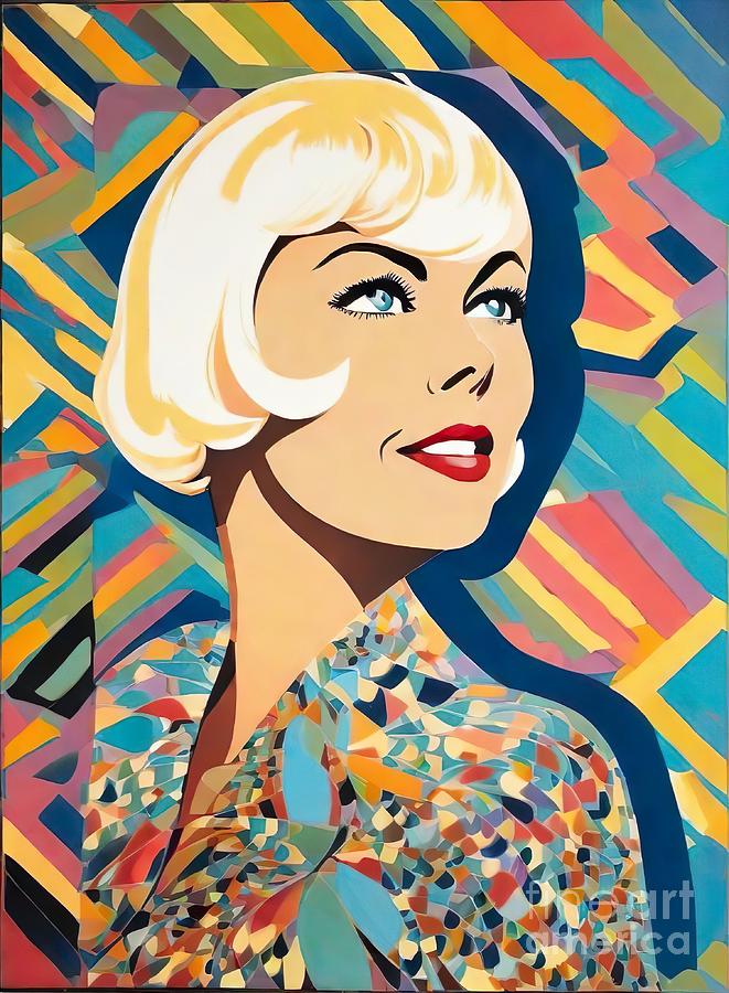 Doris Day abstract portrait Digital Art by Movie World Posters