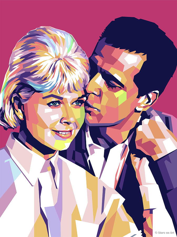 Doris Day and James Garner Painting by Stars on Art