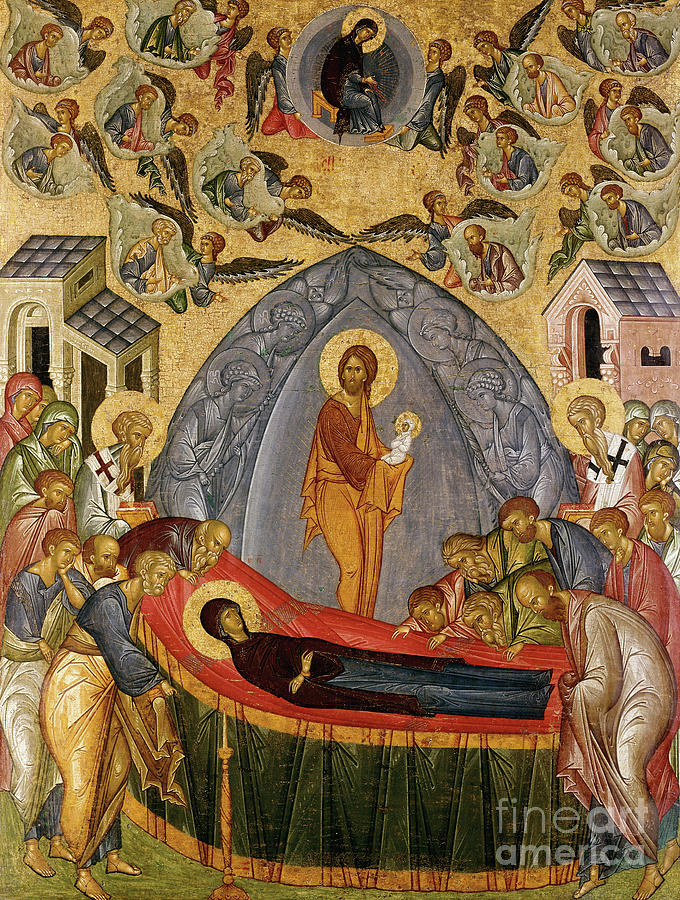 Dormition of the Mother of God Painting by Russian School