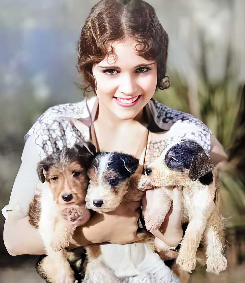 Dorothy Janis and Pups Digital Art by Chuck Staley