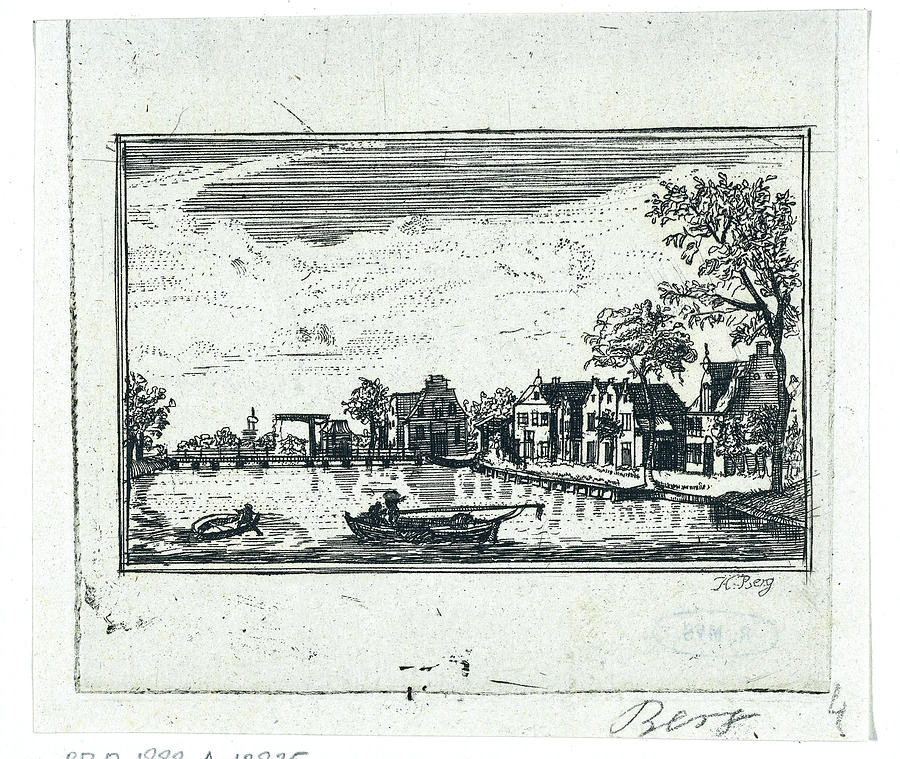 Dorpsgezicht In Nieuwersluis With Drawbridge, Hendrik Berg, After Hendrik Spilman, 1765 - 1781 Digital Art