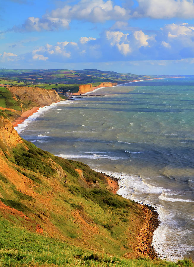 Dorset Jurassic Coast view To West Bay and Chesil Beach beautiful UK  coastline by Charlesy