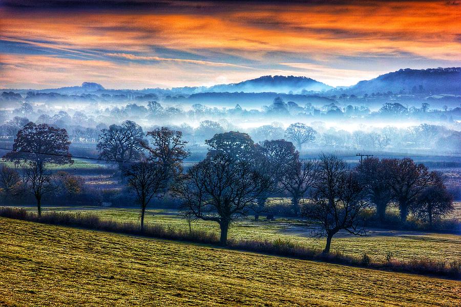 Dorset Valley with mist Photograph by Chris Clark