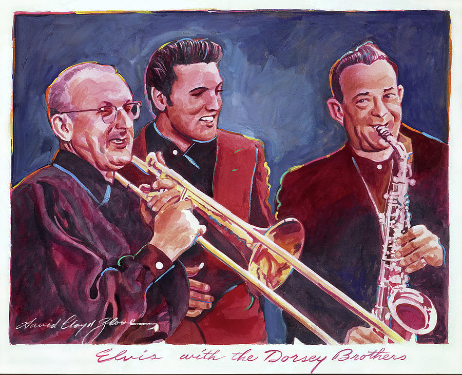 Dorsey Brothers Meet Elvis Painting by David Lloyd Glover