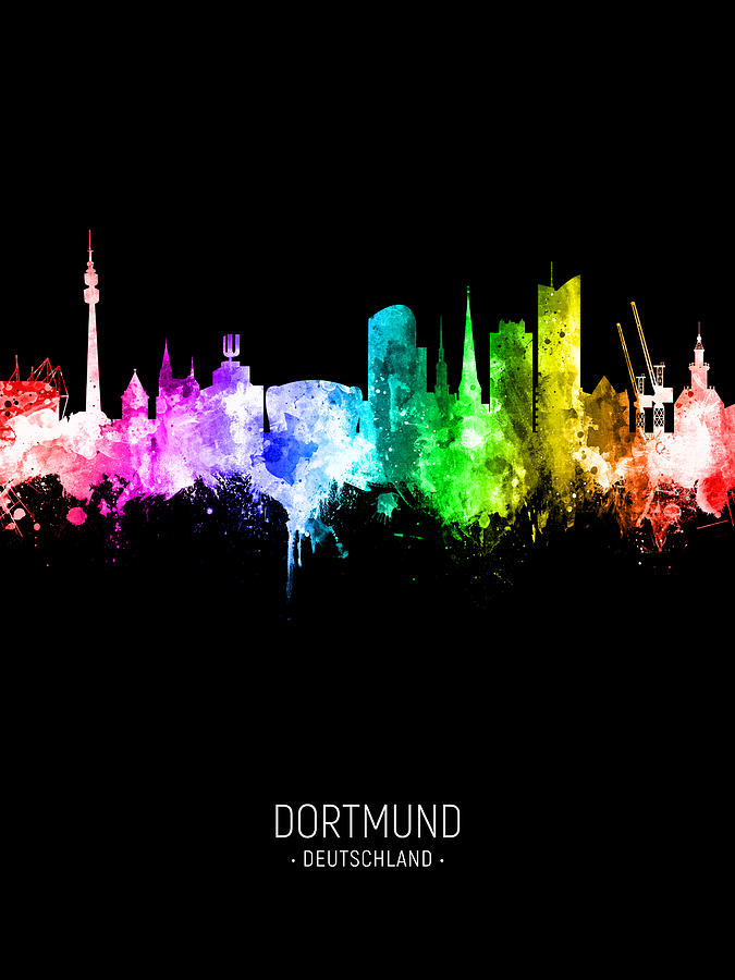Dortmund Germany Skyline #03 Digital Art by Michael Tompsett