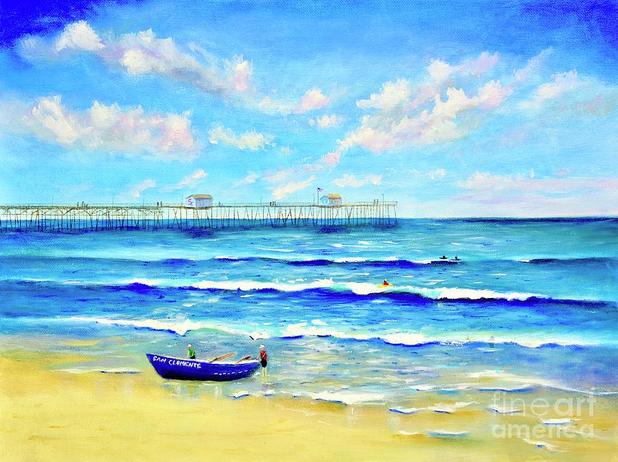Dory Boat San Clemente Painting by Mary Scott