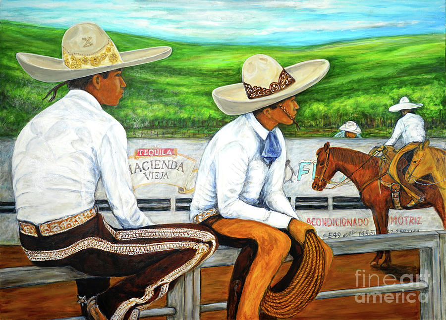 Mexican Painting - Dos Charros by Pat Haley