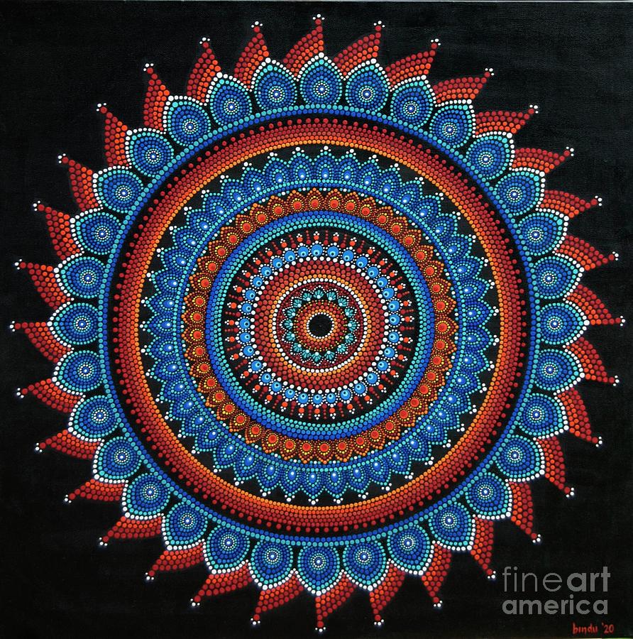 Dot Mandala Painting by Bindu Viswanathan