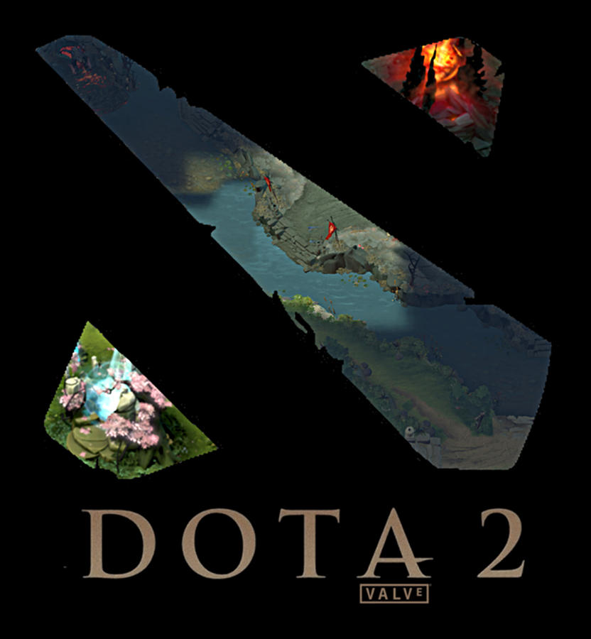 Dota 2 Logo Windowed Map Digital Art by Gene Bradford