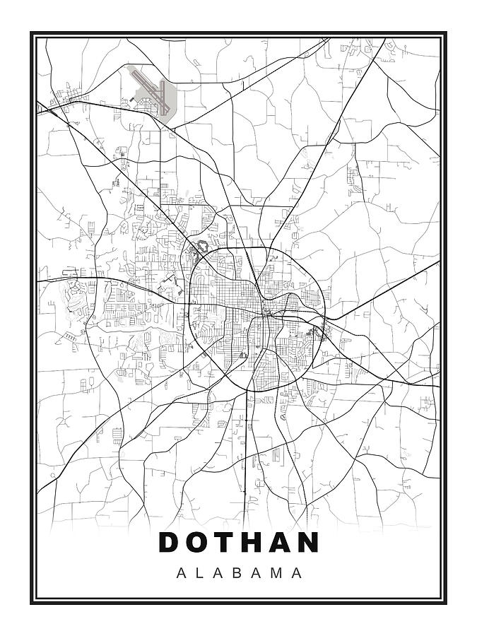 Dothan Map Digital Art by Ipsita Das - Pixels