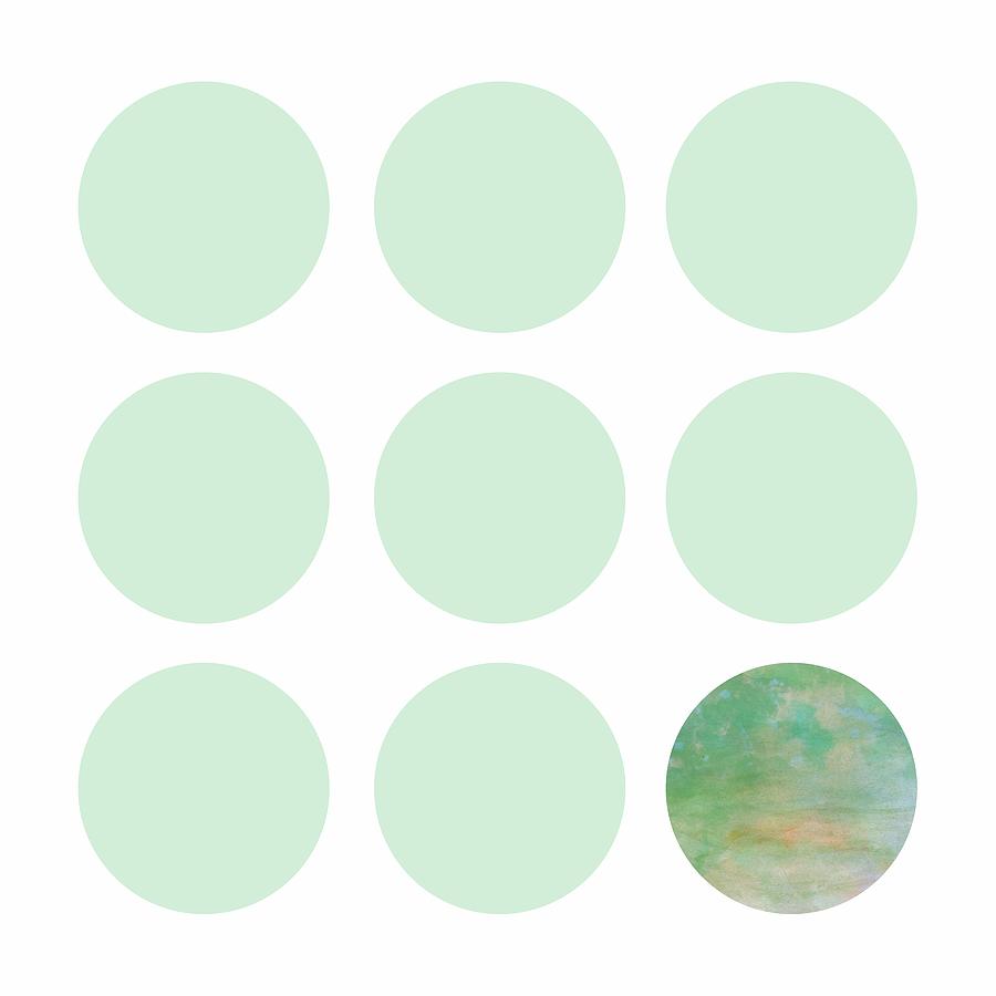 Abstract Digital Art - Dots Abstract - Fresh Mint by Marianna Mills