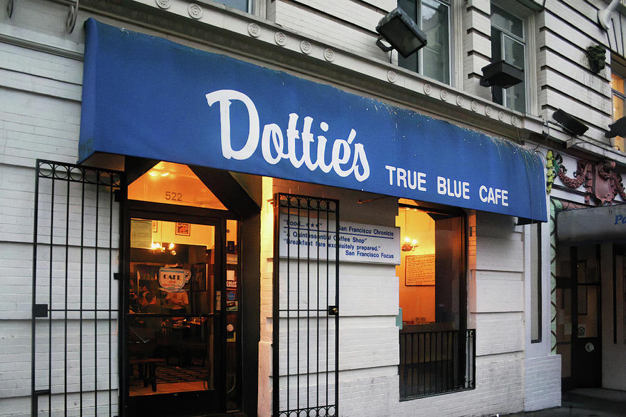 Dotties True Blue Cafe- Photography by Linda Woods Mixed Media by Linda Woods