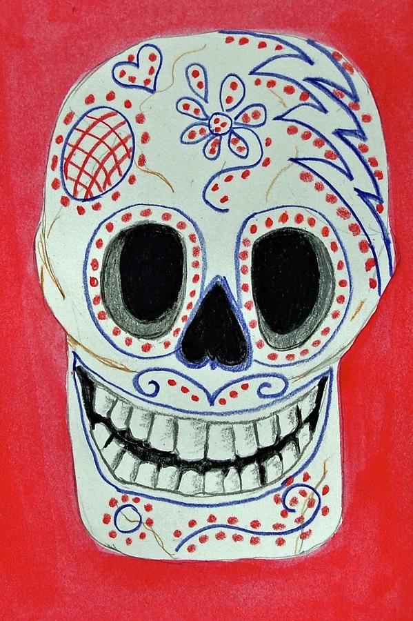 Skull Mixed Media - Dotts by Charla Van Vlack