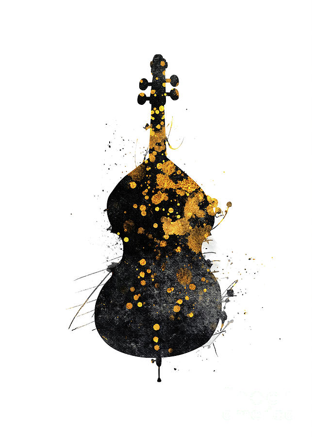 Double Bass Music Art #doublebass Digital Art by Justyna Jaszke JBJart