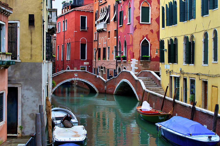 Double Bridge Reflection in Venice Photograph by Matthew DeGrushe