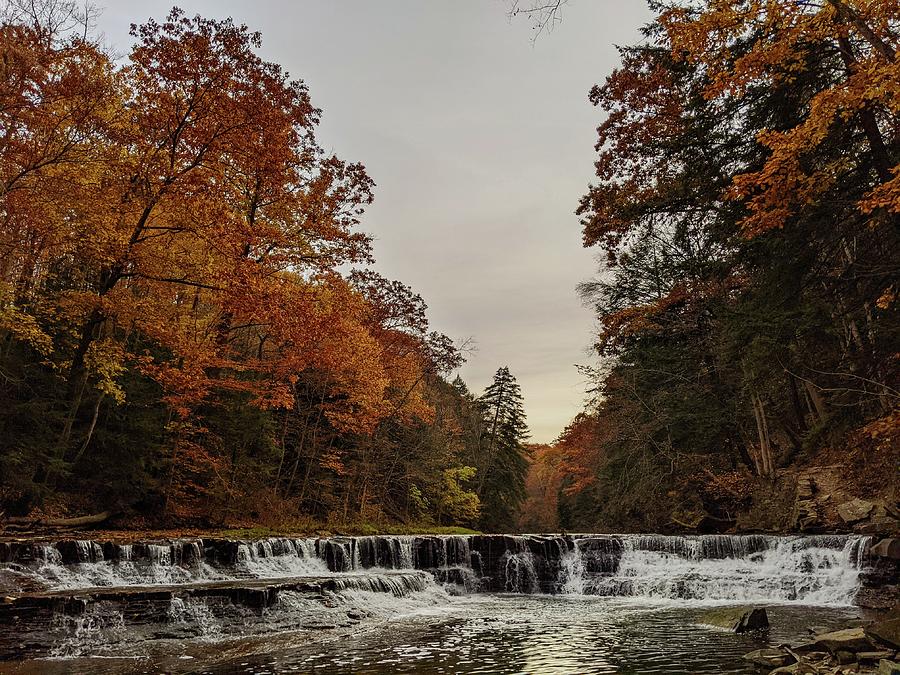 Double Decker Falls in the Fall 2 Photograph by Brad Nellis
