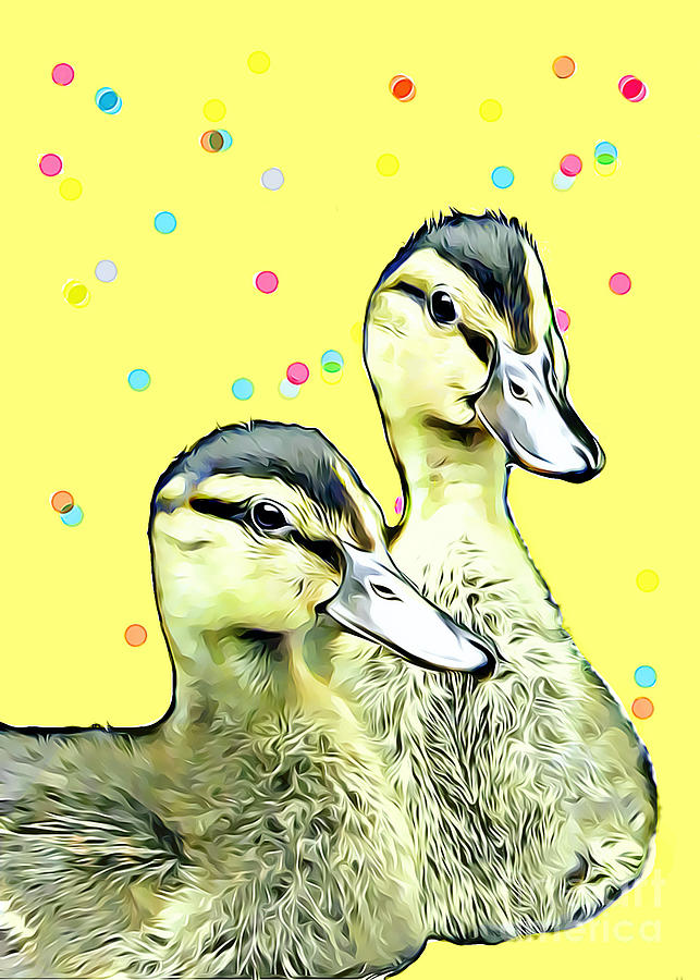 Double Ducks - Yellow Confetti Photograph