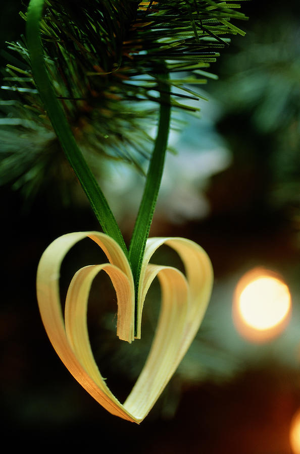 Double Heart Shaped Christmas Ornament In Sweden Photograph by Gary Cralle