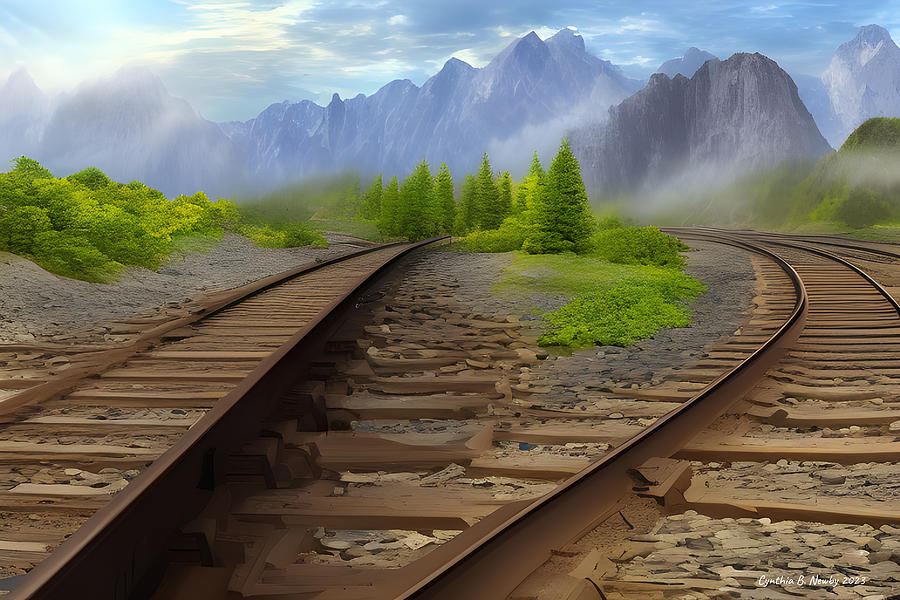 Double Railway Digital Art by Cindys Creative Corner